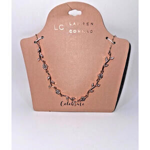 LC Lauren Conrad Rose Gold Floral Necklace NWT